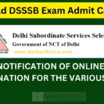 DSSSB Exam Admit Card 2024 | Download Various Exams Schedule in August and September