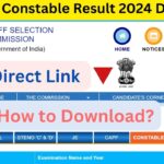 SSC GD Constable Result 2024 declared: Direct Link to Check It